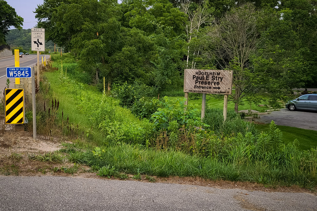 Entrance sign at the nature preserve.